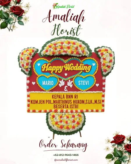 Papan Bunga Pernikahan Awilega